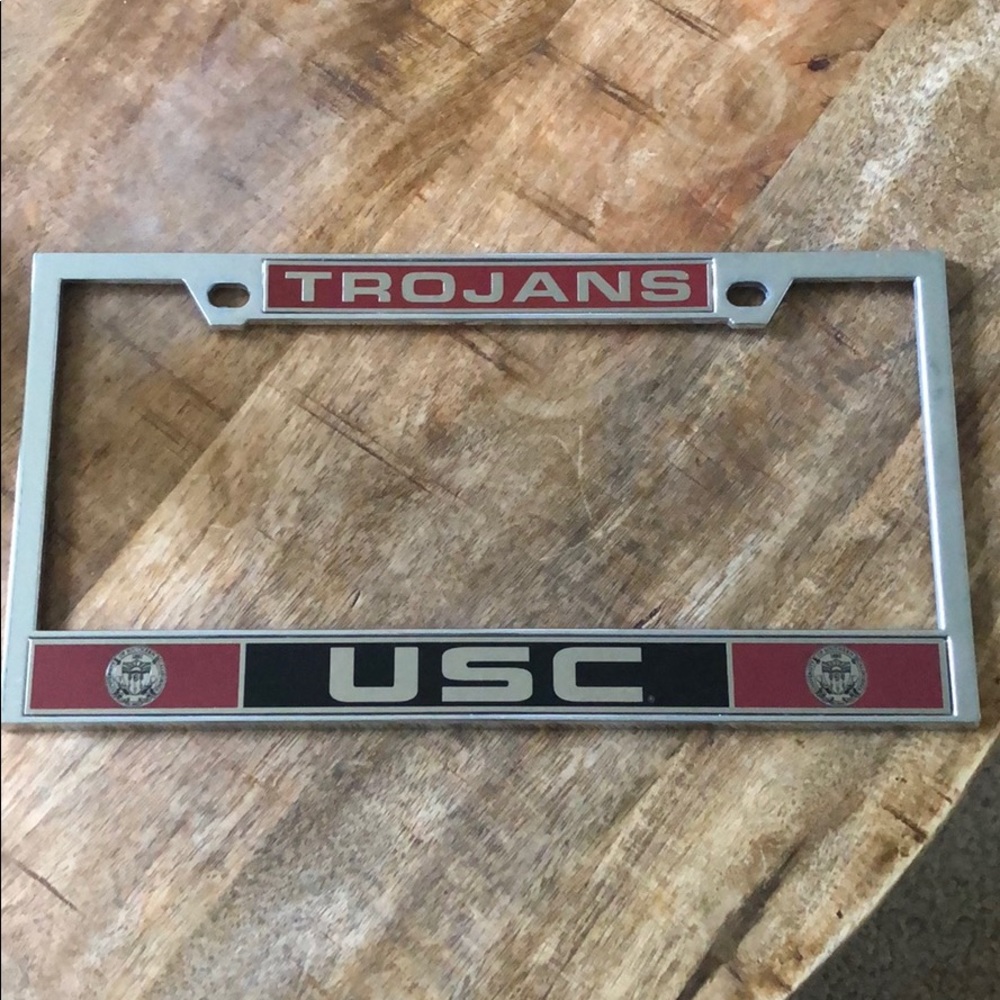 NEVER USED - USC Trojans license plate frame!